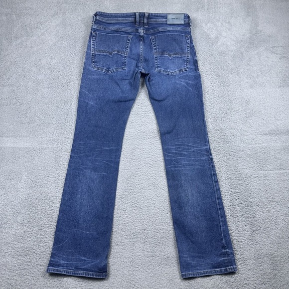 Diesel Jeans Mens 33x34 Zatiny Distressed Regular Bootcut C84ZX Button Fly Blue - Picture 2 of 16